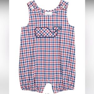 Vineyard Vines Baby Gingham Jon Jon Romper Size 3-6 Month NWT